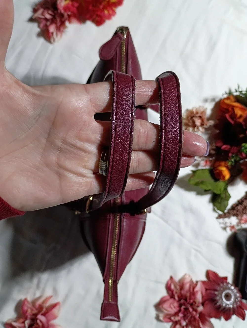 Michael Kors Wine Red Leather Tote